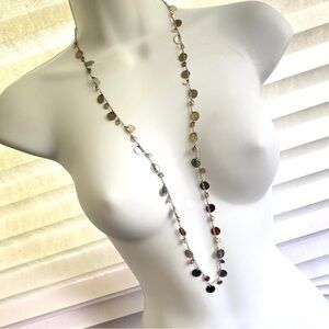 LIA SOPHIA Long Silvertone Chain Dangles Necklace